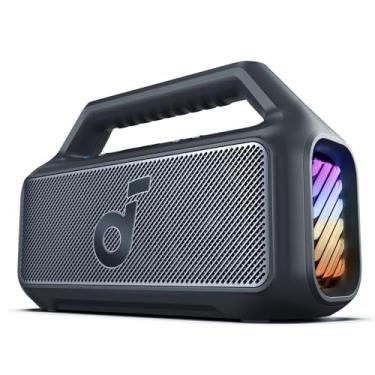 Imagem de soundcore Boom 2 da Anker, alto-falante 80W, Subwoofer, BassUp 2.0, 24H, IPX7 à Prova d’Água, Flutuante, Luzes RGB, USB-C, Equalizador Personalizado, Bluetooth 5.3, Portátil para Camping e Praia