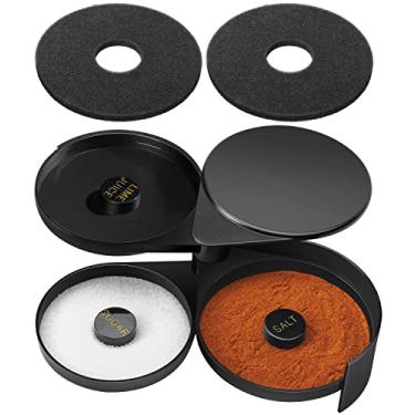 Imagem de Margarita Salt Rimmer Set, Monkkino Salt Rimmer com 2 esponjas, aro de vidro de 3 camadas, prato de salpicador de margarita para coquetéis, sal de bar e reborno de açúcar para bebidas, acessórios de bar para Bloody Mary