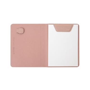 Imagem de LHiDS Organizador criativo magnético de retomar de carteira de negócios, pasta A6 com prancheta, clipe de papel, bloco de escrita, suporte de caneta, fecho magnético para trabalho, escola e mais, rosa