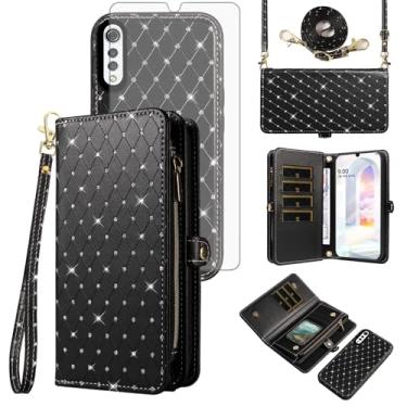 Imagem de Asuwish Capa de telefone para LG Velvet 5G/LGVelvet Verizon G5 UW T-Mobile 2020 Capa de celular destacável com alça protetora de tela com glitter flip compartimento para cartão LM G900UM 4G Tmobile