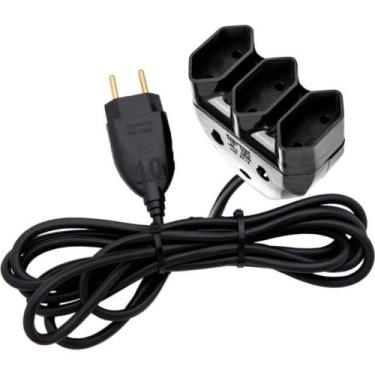 Imagem de Extensao Interneed Tripla Axial 2 Polos Preta 1,5M 10A 071396