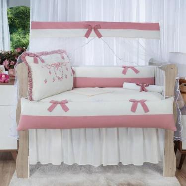 Imagem de Kit Berço Americano Para Bebê Menina e Menino 100% Algodão Bordado 10 