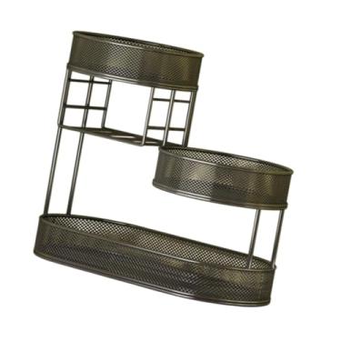 Imagem de IEUDNS Suporte de cesta de arame com 3 camadas, cesta de pão, vegetais, tigela de frutas, para armazenamento, cebola, despensa de vegetais, Preto