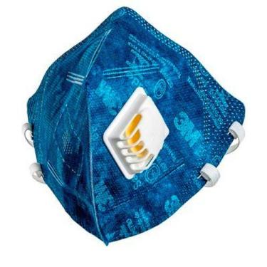 Imagem de Máscara de proteção contra poeiras névoas e fumos com válvula 9822+BR 