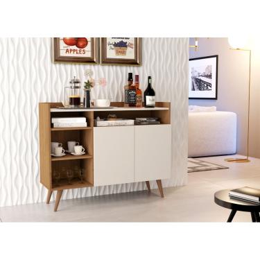 Imagem de Aparador Balcão Buffet Celta Retro 2 Portas Freijó com OffWhite - Rede Móveis