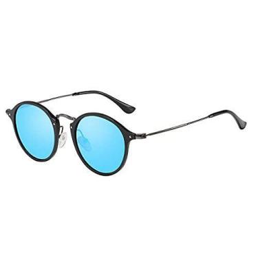 Imagem de Óculos de Sol Barcur Retro Redondo Design Fino e Leve SteamPunk Polari