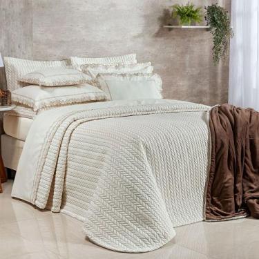 Imagem de Cobre Leito Colcha Super King Bordado Algodão Egípcio Acetinado Yara 0