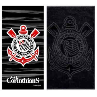 Imagem de Kit 2 Toalhas Corinthians Banho Praia e Piscina Oficial Aveludada Licenciado Buettner