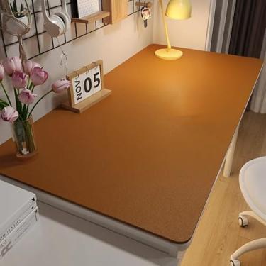 Imagem de RHPBSF Tapete de mesa de couro, grande almofada de mesa de escritório, tapete de mesa de computador, tapete de laptop para mesa, tapete de protecor de mesa, tapete de escrita, bloco de escrita, tapete