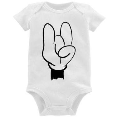 Imagem de Body Bebê Rock Hand - Foca na Moda, Branco, G