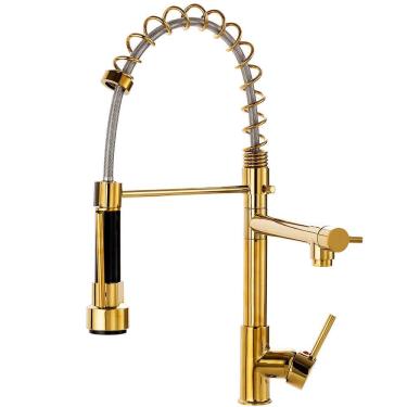 Imagem de Torneira para cozinha Gourmet Misturador Monocomando Munim pingoo.casa - Dourado