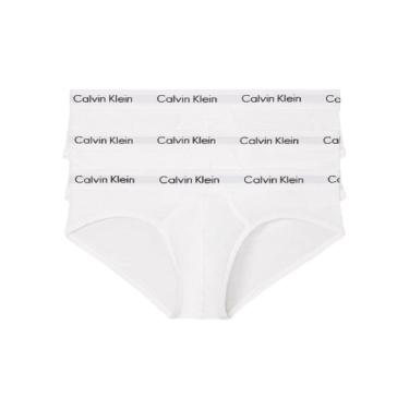 Imagem de Cueca de algodão elástica Calvin Klein para homens, pacote com 3 unidades, branca gg