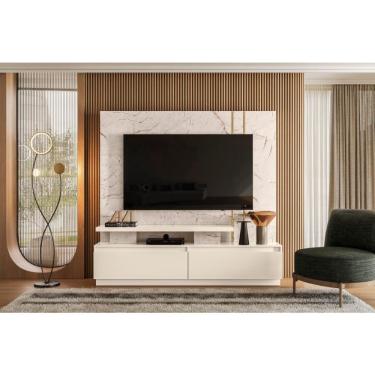 Imagem de Home Theater New Apolo para TV de até 75 polegadas - calacata / off white - Madetec