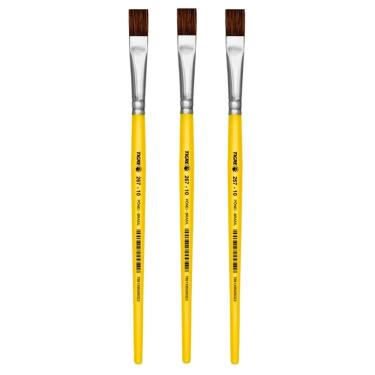 Imagem de Kit 03 Pincel Escolar Chato Nº 10 - Amarelo - 267-10 - Tigre