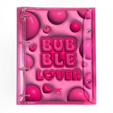 Imagem de Caderno Argolado Cristal Rosa Color Bubble Universitário Com 192 Folhas - 3866