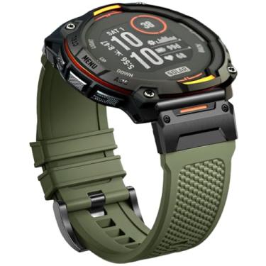 Imagem de Pulseira tática compatível com Garmin Instinct /3/2/1/Solar/Tactical/Tide/Esports de 45 mm e 50 mm, pulseira robusta instinct de liberação rápida de 22 mm (verde militar, 45 mm/ajuste rápido 22 mm)