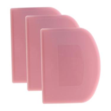 Imagem de Caishun 3 peças raspadores de alimentos de plástico PP rosa grau alimentício 12 cm multifuncional ferramenta de corte de pastelaria de cozinha espátula adequada para pá de queijo cremoso
