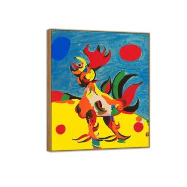 Imagem de MUHJDYC Pôster de arte de parede surrealismo - reprodução de impressão em tela famosa - quadro de madeira para decoração de sala de estar (rolha) 20 x 25 cm - 8 x 10 pol