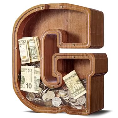 Imagem de ELX Cofrinho extra grande de madeira de 30,5 cm para crianças, cofrinho personalizado, caixa econômica segura e durável para crianças, presente para meninos e meninas (30 cm)