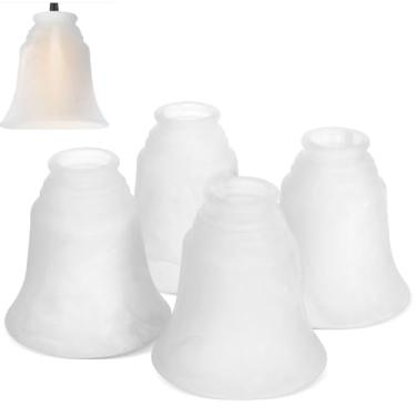 Imagem de STOBAZA Pacote Com 4 Capas Para Luminárias De Teto, Globos De Ventilador Branco Fosco, Luminárias Pendentes De Substituição, Luminárias Galss Para Lustre, Luminárias Pendentes De Parede, 5,11 P X 5