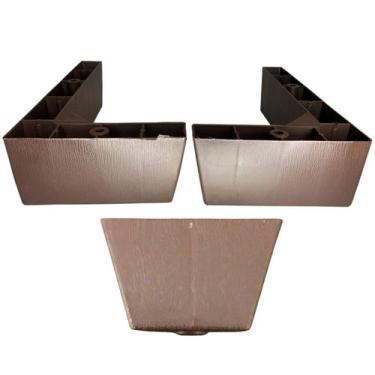 Imagem de Kit Pés Cantoneira Canto e Pés Apoio Sofá Poltrona Marrom com Parafuso