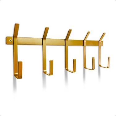 Imagem de Cabideiro Parede Porta Suporte Moderno Bars 5 Ganchos Aço Industrial P