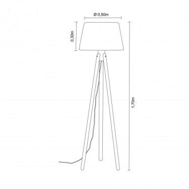 Imagem de Luminária De Piso Cúpula Trippé Madeslustre Castanho/preto