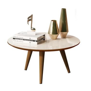 Imagem de Mesa De Centro Redonda Sala Mdf Pé Palito Decorativa - DWR Dreison, Of