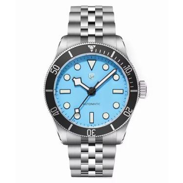 Imagem de RollsTimi Pagani Design PD1812 Relógio masculino automático NH35, movimento 42 mm, aço inoxidável, estilo BB58, mergulhador, 100 m, à prova d'água, com mostrador luminoso., PD-1812-Azul-celeste-v1