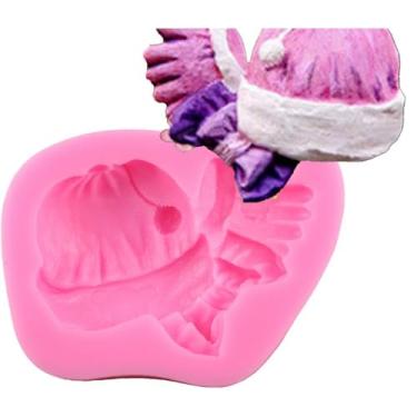 Imagem de Molde de decoração de bolo de silicone para roupas de bebê de Natal (1 peça)