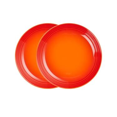 Imagem de Jogo de 2 Pratos Fundos de Cerâmica 22 cm Laranja