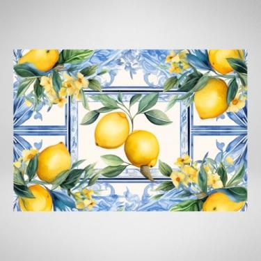 Imagem de Tapete Entrada de porta Emborrachado Antiderrapante 45 x 65cm (Limão Siciliano)