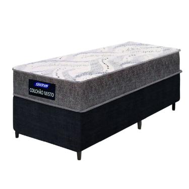 Imagem de Cama Box Solteiro Gazin Colchão Com Espuma 88x188x55cm Camboriu Marrom-Suporta Até 120 Kg Por Pessoa