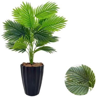 Imagem de Planta Artificial Palmeira Com Vaso Facetado Decoração Casa - PlantaIm