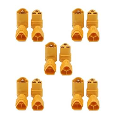 Imagem de LINSYRC 5 pares Amass MT60 Plug 3-Pole 3,5 mm Bullet Connectors Set RC Motor Plug Connector for RC ESC to Motor com invólucro para RC Lipo