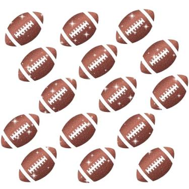 Imagem de JUNEBRUSHS Recortes de futebol, 120 peças, recorte de papel de futebol com glitter para decorações de festas esportivas, quadro de pôster de boletim de futebol para tema esportivo, decoração de sala