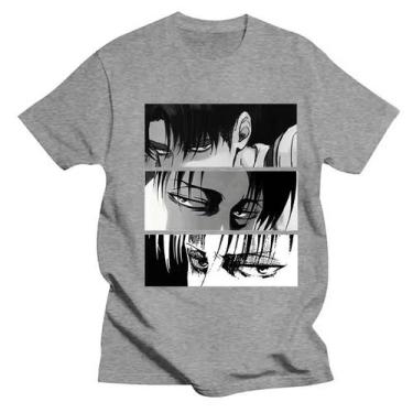 Imagem de Camisetas Oversized Attack On Titan Three Eyes Anime Japonês Hip Hop S