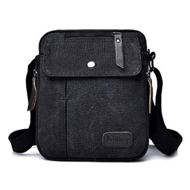 Imagem de Bolsa de ombro pequena bolsa de viagem casual simples bolsa tiracolo feminina masculina, Preto, Small
