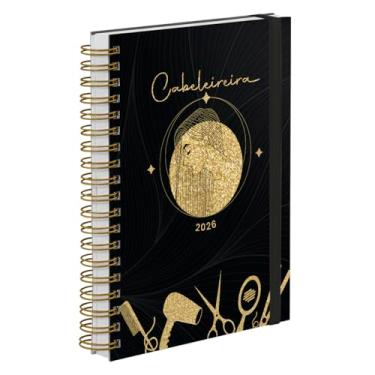 Imagem de Agenda Comercial 2026 Plus Capa Dura Cabeleireira Salão de Beleza Ouro