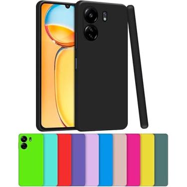 Imagem de Capa Capinha Case Compatível Xiaomi Redmi 13C Silicone Aveludada Com Proteção De Câmera (PRETO)