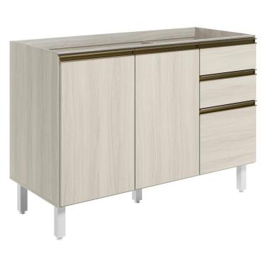 Imagem de Balcao Para Pia 2p 3g 120cm Mdf Kali 16417 Bianco Toq Bianco Toq Nicioli Bianco Toq Bianco Toq