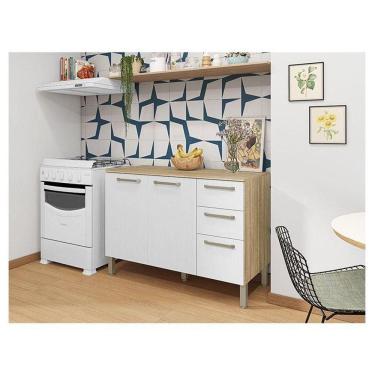 Imagem de Balcão De Pia Ambiente Mad Versalhes 120 Cm Com Tampo Freijó Supremo - Kits Paraná