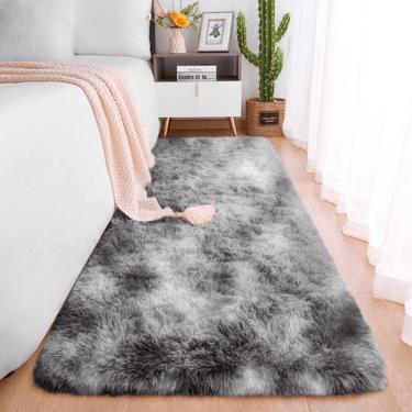 Imagem de Passadeira Quarto Felpudo Peludo Mesclado Cinza 60 X 180 Cm