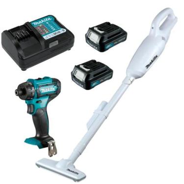 Imagem de Parafusadeira DF033DZ + Aspirador CL106FDZW com 2bateria e carregador 