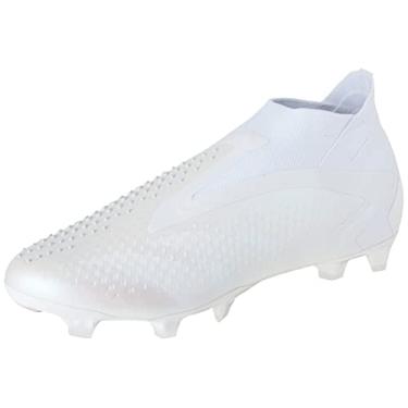 Imagem de adidas Botas de futebol unissex Accuracy+ Sapatos de chão firme, branco/preto, 10.5 Women/9.5 Men