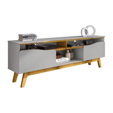 Imagem de Rack Ilhabela TV 75 Polegadas com 2 Porta Pés Madeira Maciça