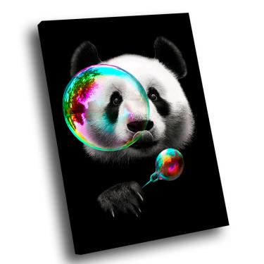 Imagem de Quadro Panda Com Bolha de Sabão