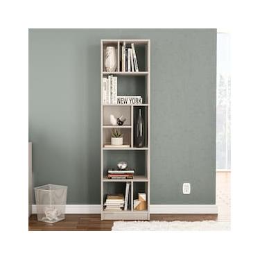 Imagem de Estante de Livros Politorno Piratini Alta 9 Prateleiras 178cm Design Clean Compacta