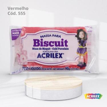 Imagem de Massa para biscuit 90g vermelho vivo - ACRILEX