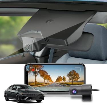 Imagem de Fitcamx Frontal 2K+Traseira 1080P Dash Cam para 2021-2025 Hyundai Elantra SE SEL Limited N Line Blue Manual (AA000), OEM Estilo, Dual HD Vídeo, WiFi, Loop Gravação, G-Sensor, Plug&Play, 64GB Cartão